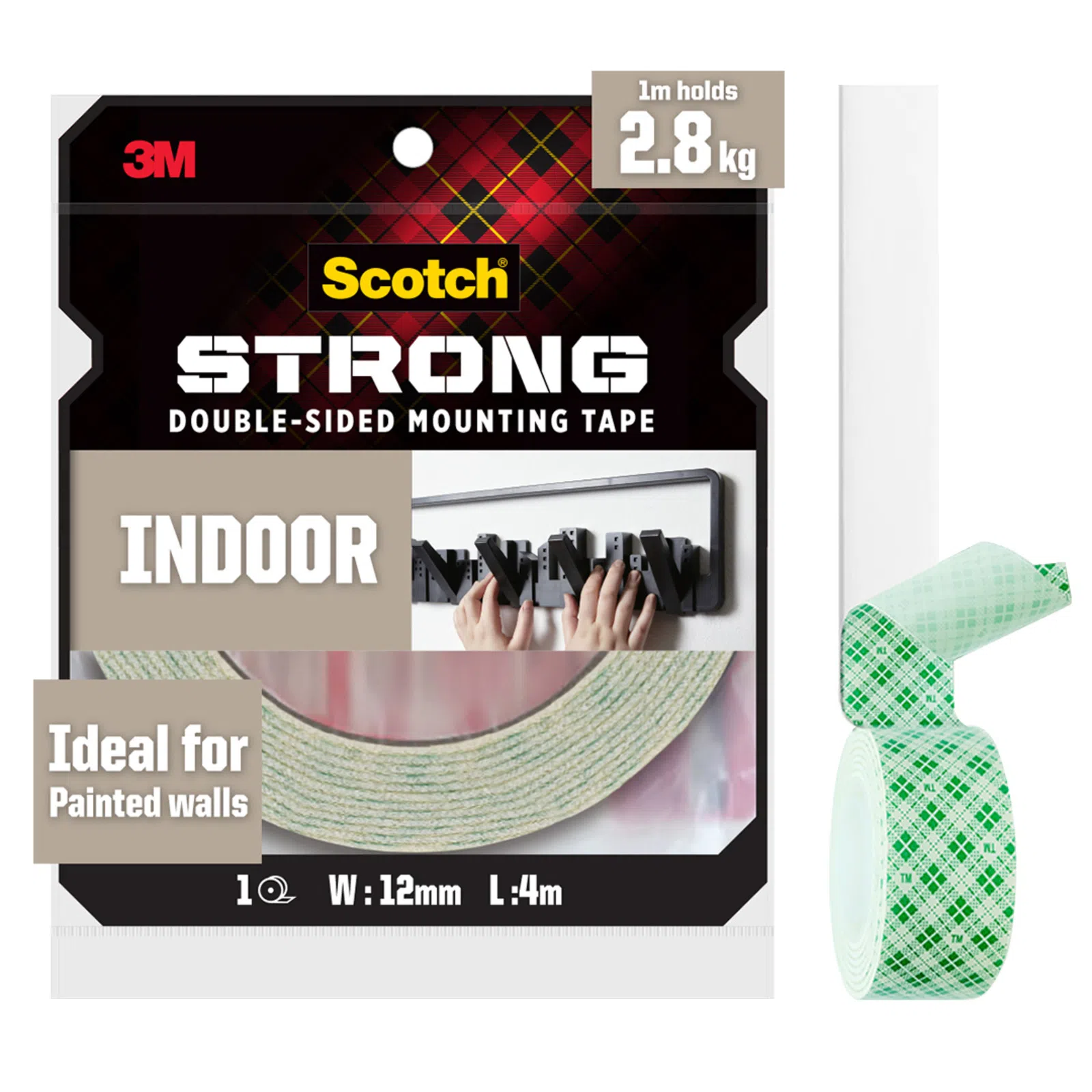 3M Scotch INDOOR Double Sided Mounting Tape 12MM X 4M